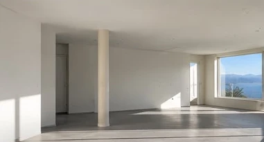 Beispiel eines hellen, frisch verputzten Wohnraums.